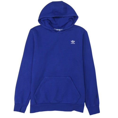 Additional front view of Adidas boys’ blue pullover hoodie 15-16 years fleece trefoil logo sweatshirt