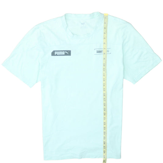 Puma Men's Light Green Crew Neck Short Sleeve Cotton T-Shirt Size L