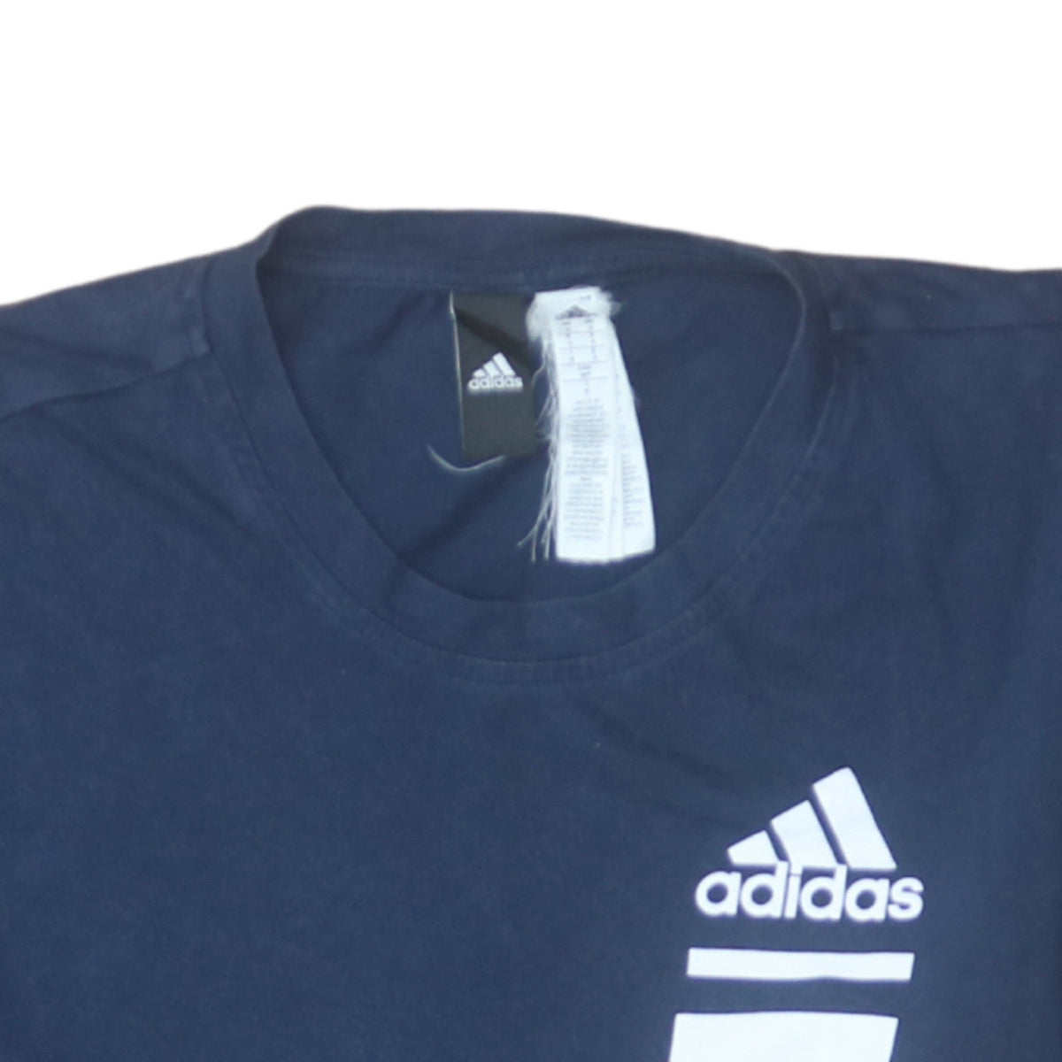Additional view of Adidas Men's Blue Graphic Logo Sports T-Shirt, size S