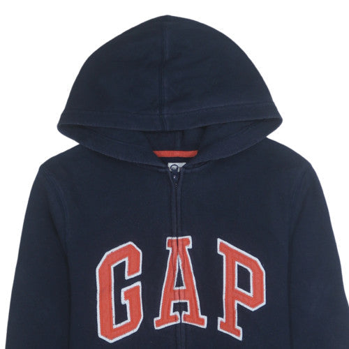 Additional view of Gap boys’ blue full zip fleece hoodie 14-15 years logo front sweatshirt