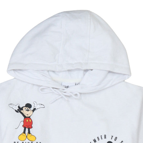 Womens UK Size 2XS Disney White Pullover Hoodie