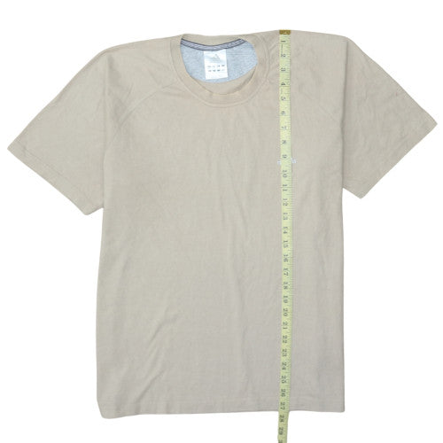 Adidas Men's Beige Cotton Crew Neck Short Sleeve T-Shirt L
