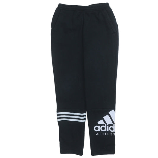 Additional front view of Adidas boys’ black jogger activewear sweatpants 12 years fleece tapered fit