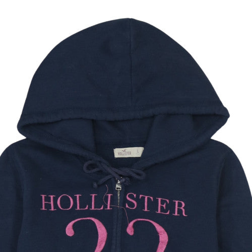 Womens UK Size 14 Hollister Blue Full Zip Hoodie