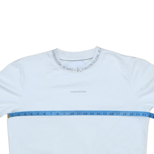 Mens UK Size M Calvin Klein Jeans White Pullover Sweatshirt