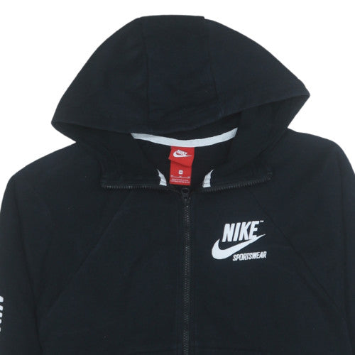 Womens UK Size M Nike Black Full Zip Hoodie