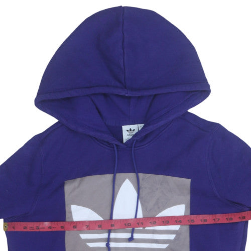 Womens UK Size 10 Adidas Blue Pullover Hoodie