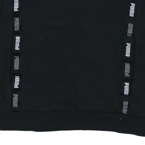 Additional view of Puma boys’ black pullover hoodie 15-16 years logo fleece casual sweatshirt