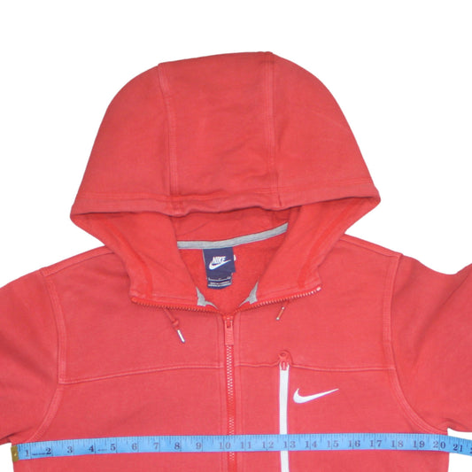 Womens UK Size S Nike Red Full Zip Hoodie