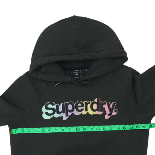 Womens UK Size M Superdry Black Pullover Hoodie