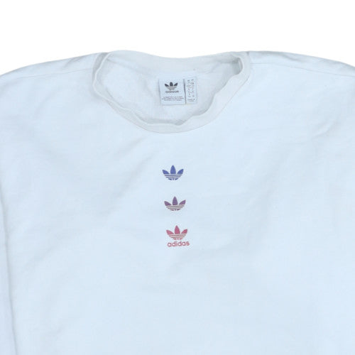 Womens UK Size XL Adidas White Pullover Sweatshirt