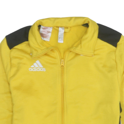 Additional view of Adidas boys’ yellow track jacket 13-14 years full zip activewear top