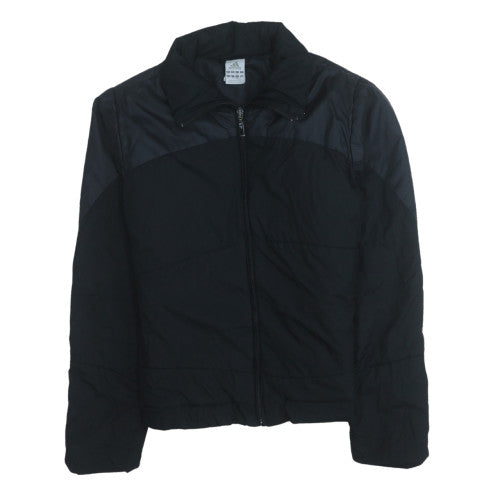 Additional front view of Adidas women’s black, size UK 16, full zip lightweight windbreaker jacket
