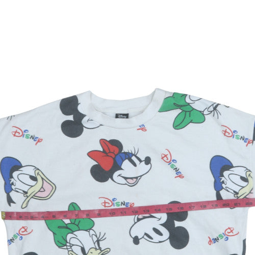 Womens UK Size 12-14 Disney White Pullover Sweatshirt
