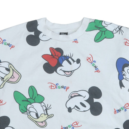 Womens UK Size 12-14 Disney White Pullover Sweatshirt