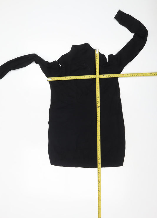 New Look Women’s Black Cold Shoulder High Neck Jumper Size 6