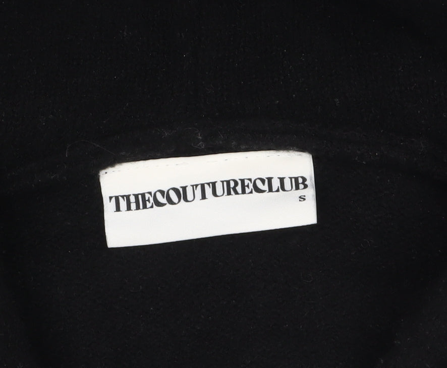 The Couture Club Women's Black Hooded Full Zip Jumper S