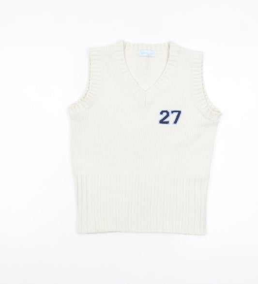 Womens UK Size S Only White Vest Jumper