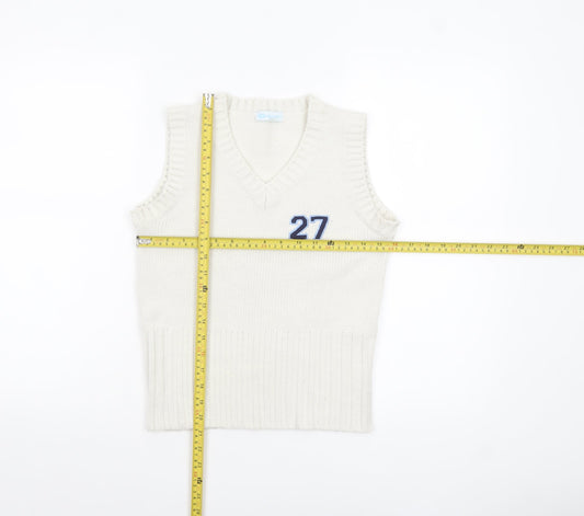 Womens UK Size S Only White Vest Jumper