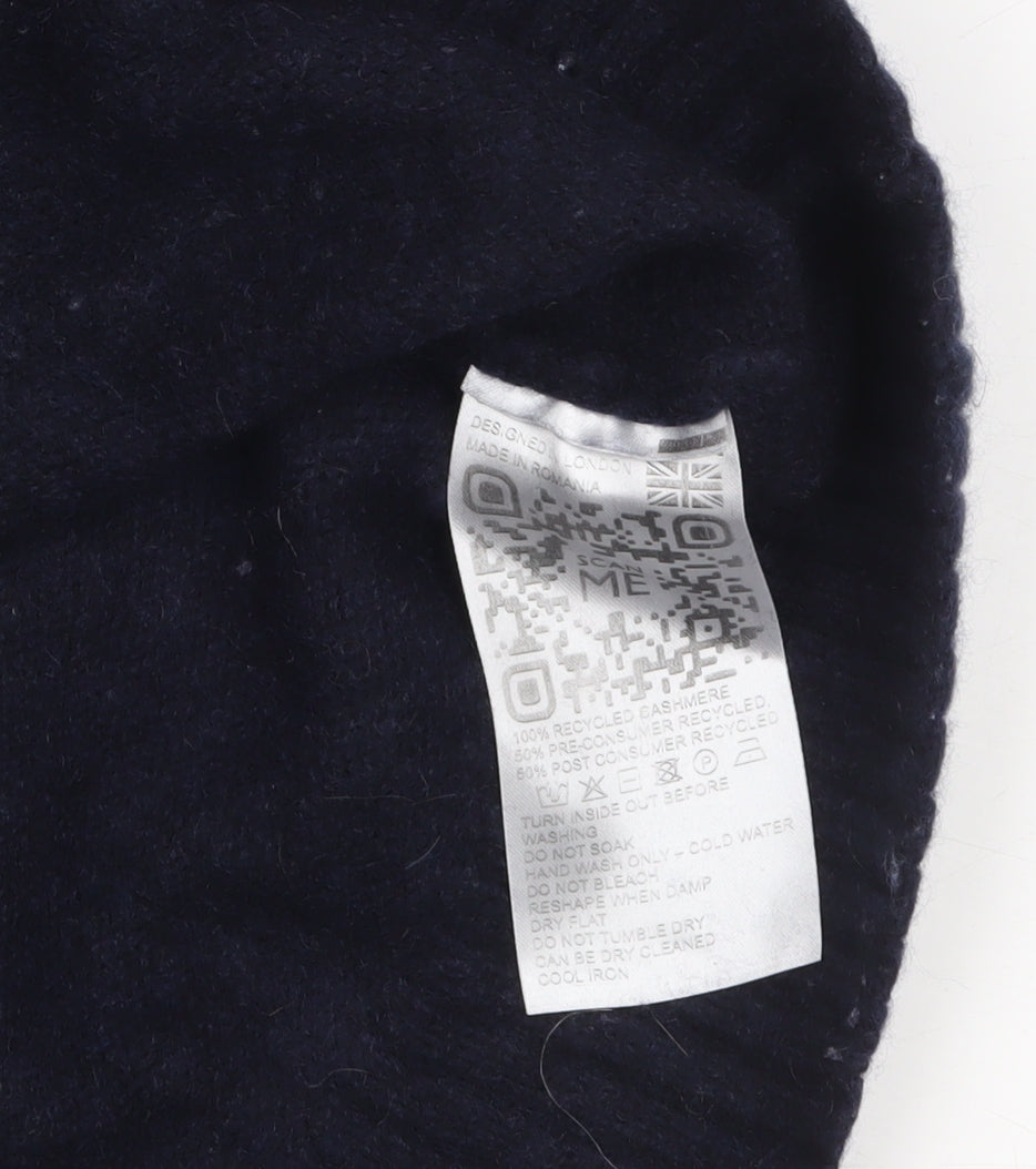Baukjen Women's Blue 100% Recycled Cashmere Crew Neck Jumper Size 14