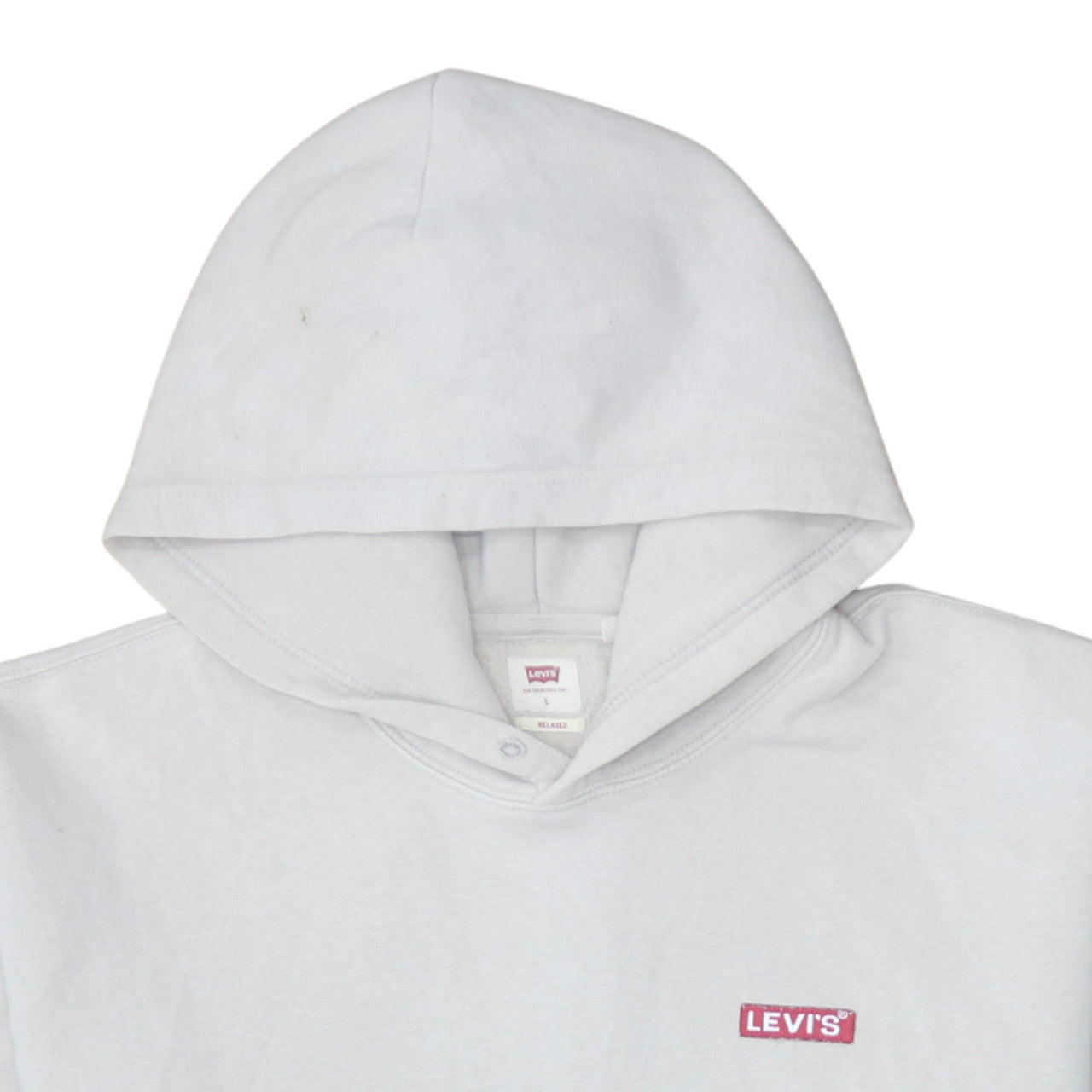 Mens UK Size L Levi's White Pullover Hoodie