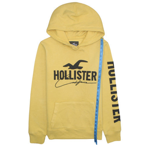 Mens UK Size M Hollister Yellow Pullover Hoodie