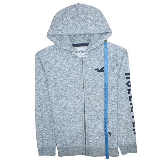 Mens UK Size L Hollister Grey Full Zip Hoodie