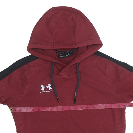 Mens UK Size S Under Armour Red Pullover Hoodie