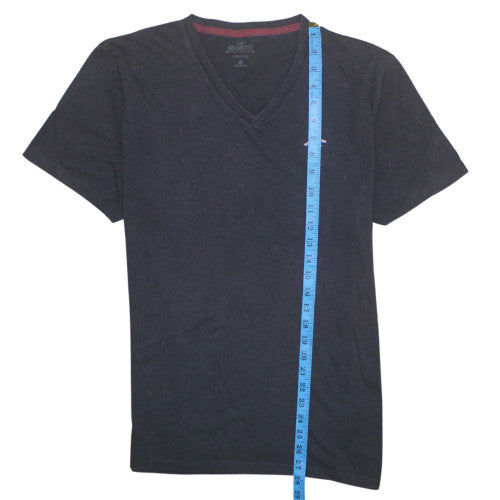 Hollister Men’s Black V-Neck Slim Fit Cotton T-Shirt Size M