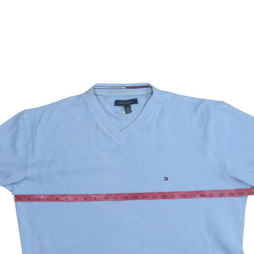 Tommy Hilfiger Men’s Blue V-Neck Cotton Pullover Jumper XL