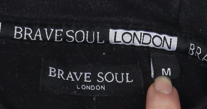 Womens UK Size M Brave Soul Black Pullover Hoodie