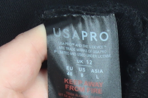 Womens UK Size 12 USA Pro Black Pullover Hoodie