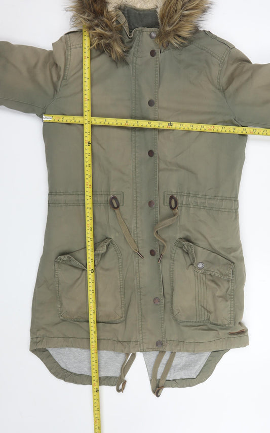 Womens UK Size 10 Fat Face Green Parka Coat
