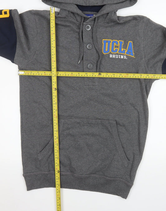 Mens UK Size S Champion Grey Henley Hoodie