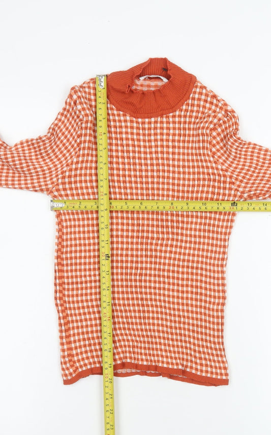Womens UK Size M MNG Orange Tunic Blouse