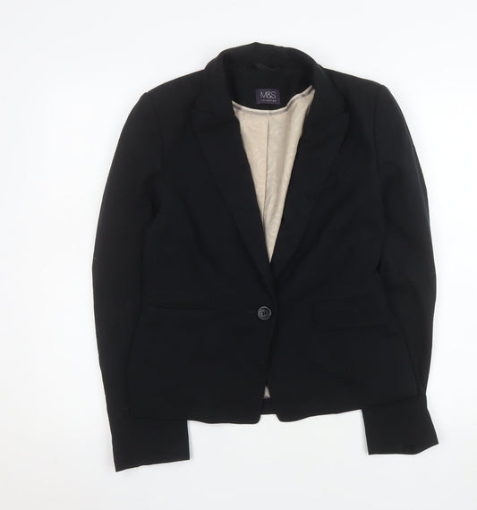 Womens UK Size 8 Marks and Spencer Regular Black Blazer