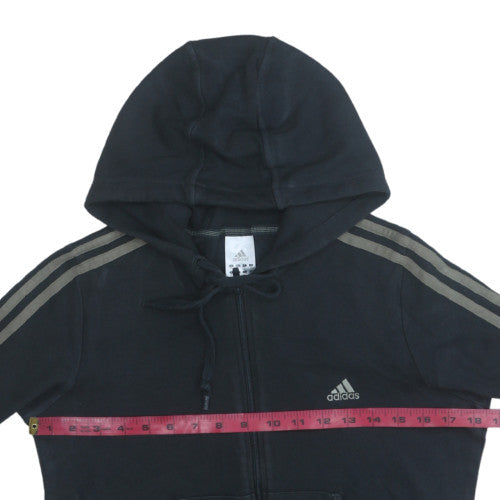 Womens UK Size L Adidas Black Full Zip Hoodie