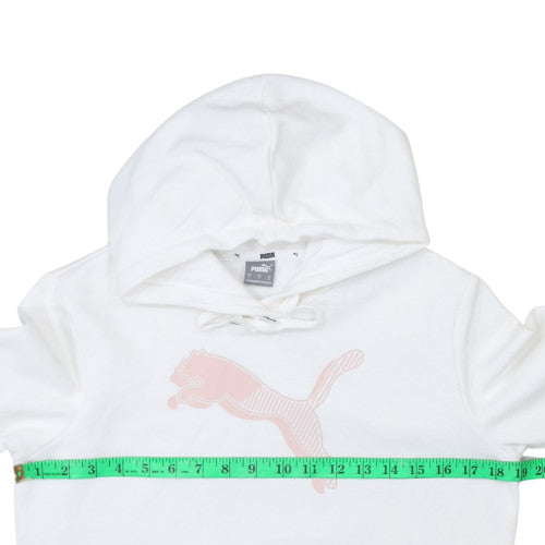 Womens UK Size S Puma White Pullover Hoodie