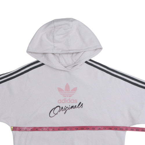 Teens UK Size 8 Adidas White Pullover Hoodie