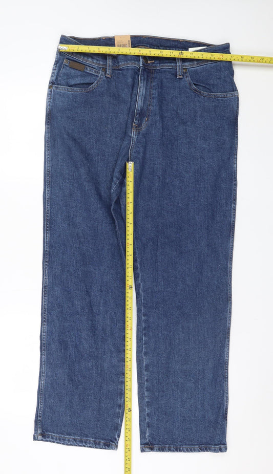 Mens UK Size L Wrangler Regular Fit Straight Jeans