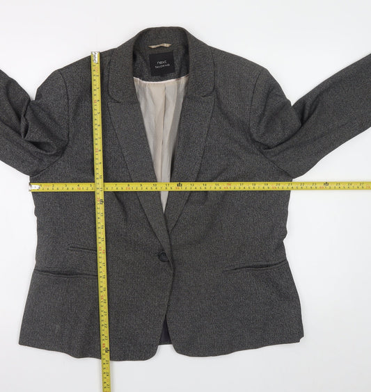 Next Women Grey Blazer Jacket UK 18 Tailored Classic Lined Stretch