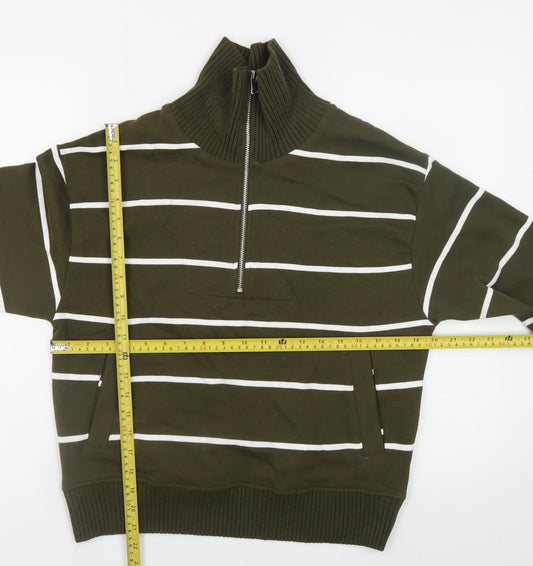 Womens UK Size S Marks and Spencer Green 1/2 Zip Jumper