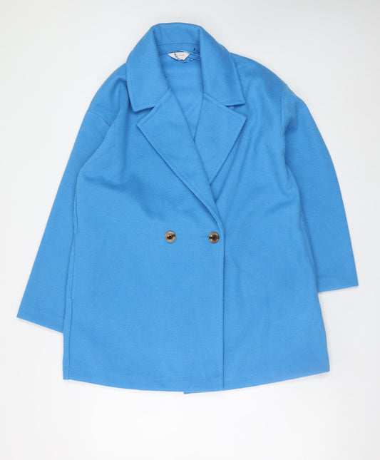 Womens UK Size 14 TU Blue Overcoat