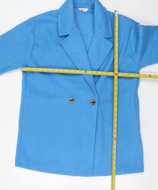 Womens UK Size 14 TU Blue Overcoat