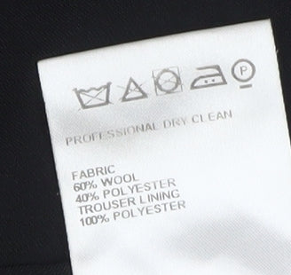 Marks and Spencer Men’s Black Wool Blend Dress Trousers 38W 33L
