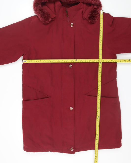 Womens UK Size S Isabelle Red Parka Coat