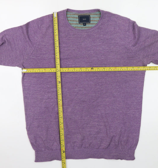 John Lewis Men's Purple Cotton Crew Neck Jumper Size S
