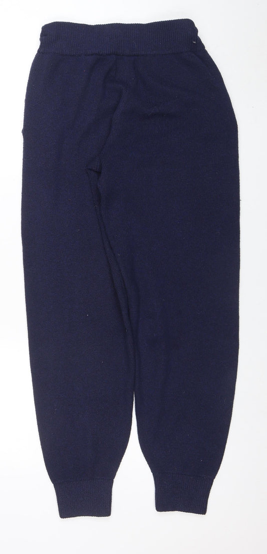 Jack Wills Womens Blue Knit Jogger Trousers Size 10