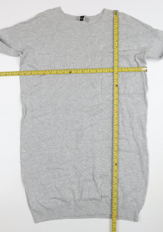 ASOS Women Grey Long Sleeve Knit Sweater Dress Size 12