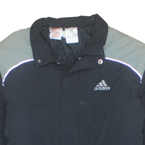 Adidas Womens Black Mid-Length Puffer Jacket Size M Winter Sports Style